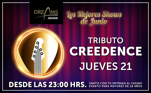 Tributo a Creedence este jueves en Dreams Iquique