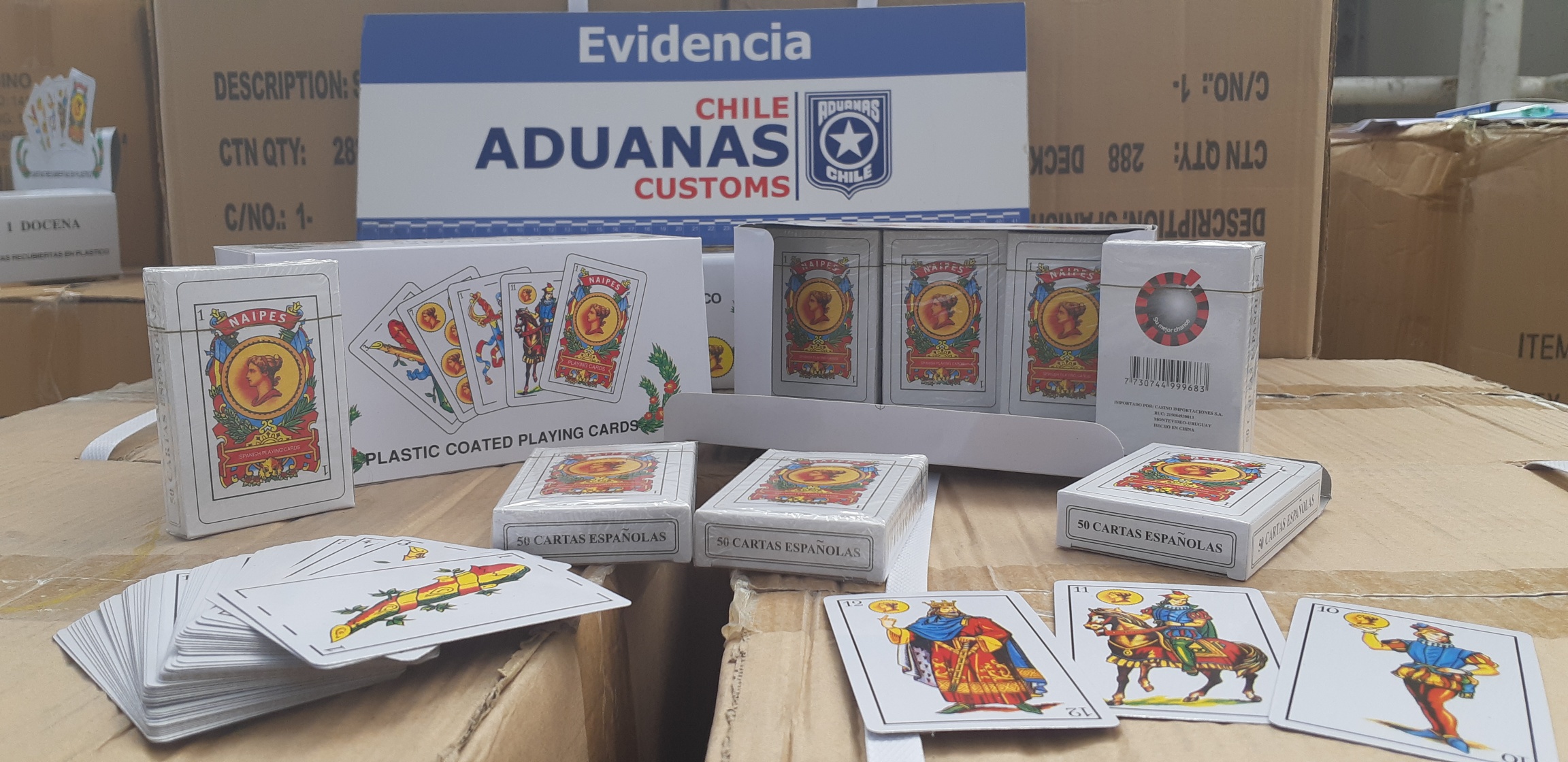 Aduanas incauta 22.320 juegos de naipes españoles falsificados