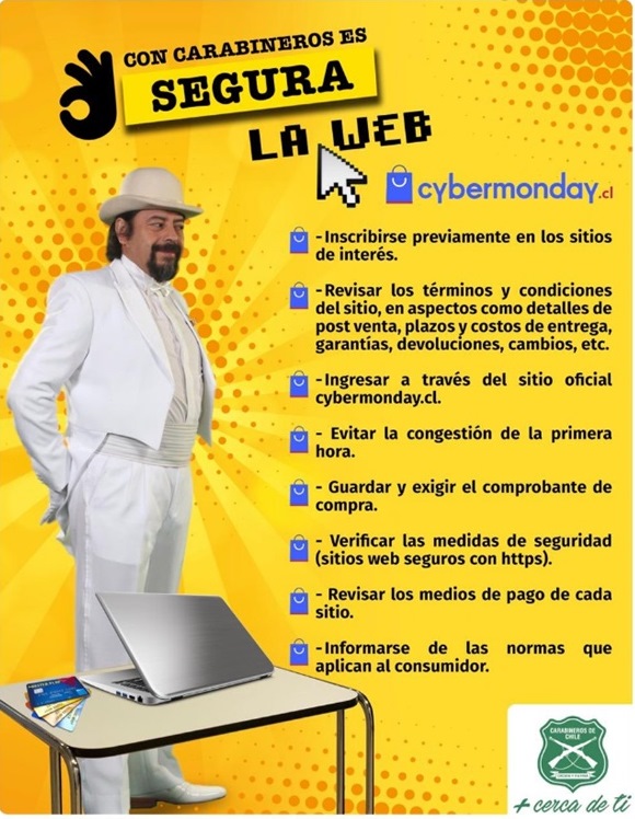 Carabineros entrega recomendaciones para el Cybermonday