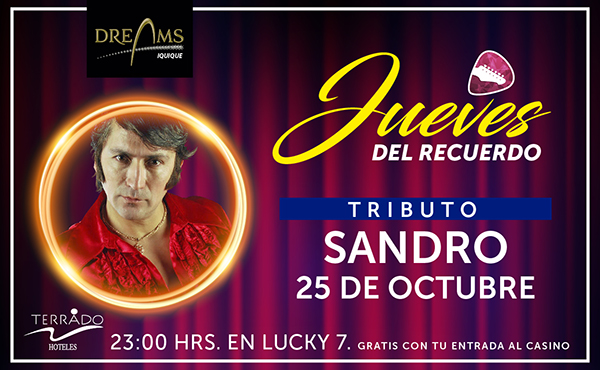 Hoy, Sandro promete hacer cantar y bailar al público del Dreams