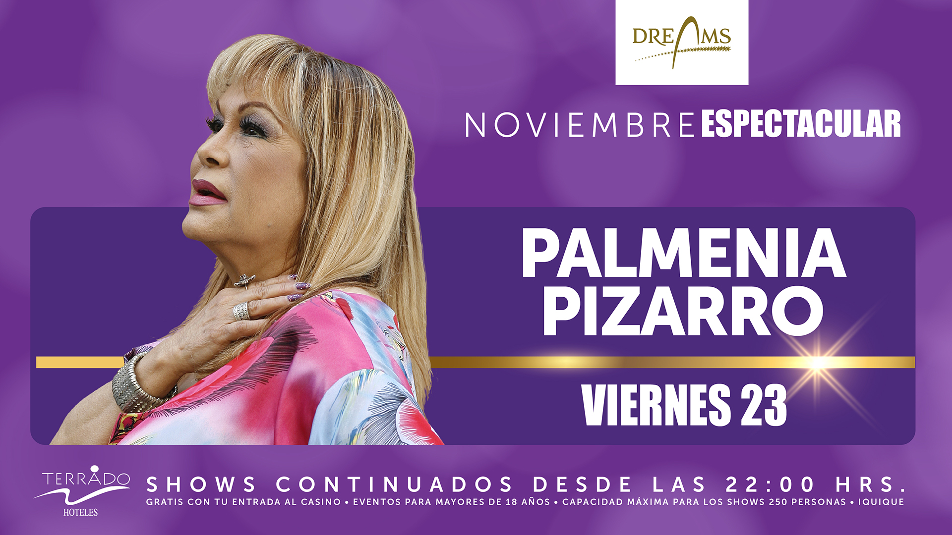 Palmenia hoy en el Casino Dreams Iquique