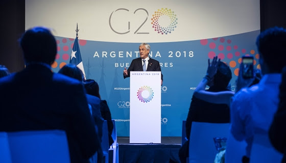 Presidente Piñera llama a poner fin a guerras comerciales en Cumbre del G20