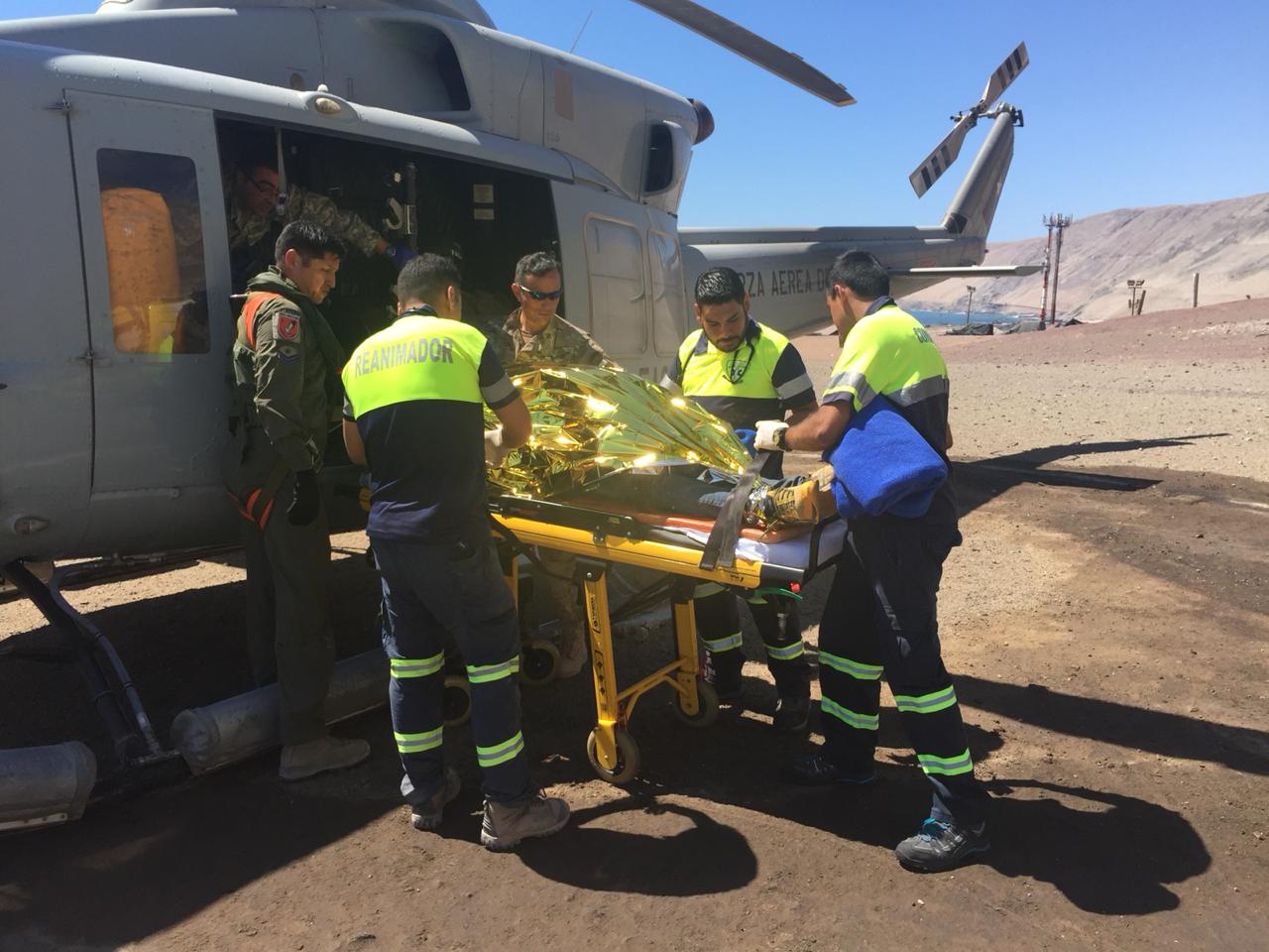 Helicóptero Fach de la Iª Brigada Aérea rescató a parapentista accidentado
