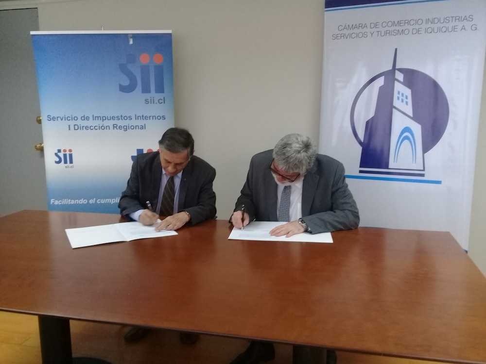SII firma acuerdo de colaboración tributaria  con la Cámara de Comercio de Iquique