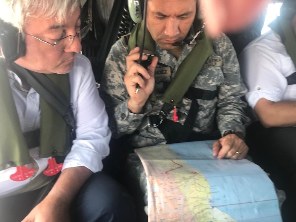 Intendente de Tarapacá evaluó la situación en sobrevuelo por zonas afectadas