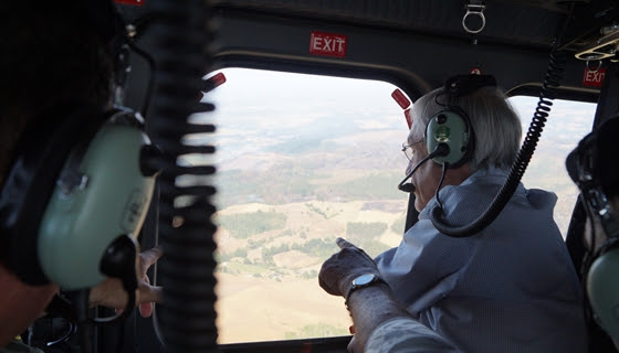 Presidente Piñera recorre zonas afectadas por incendios forestales en La Araucanía
