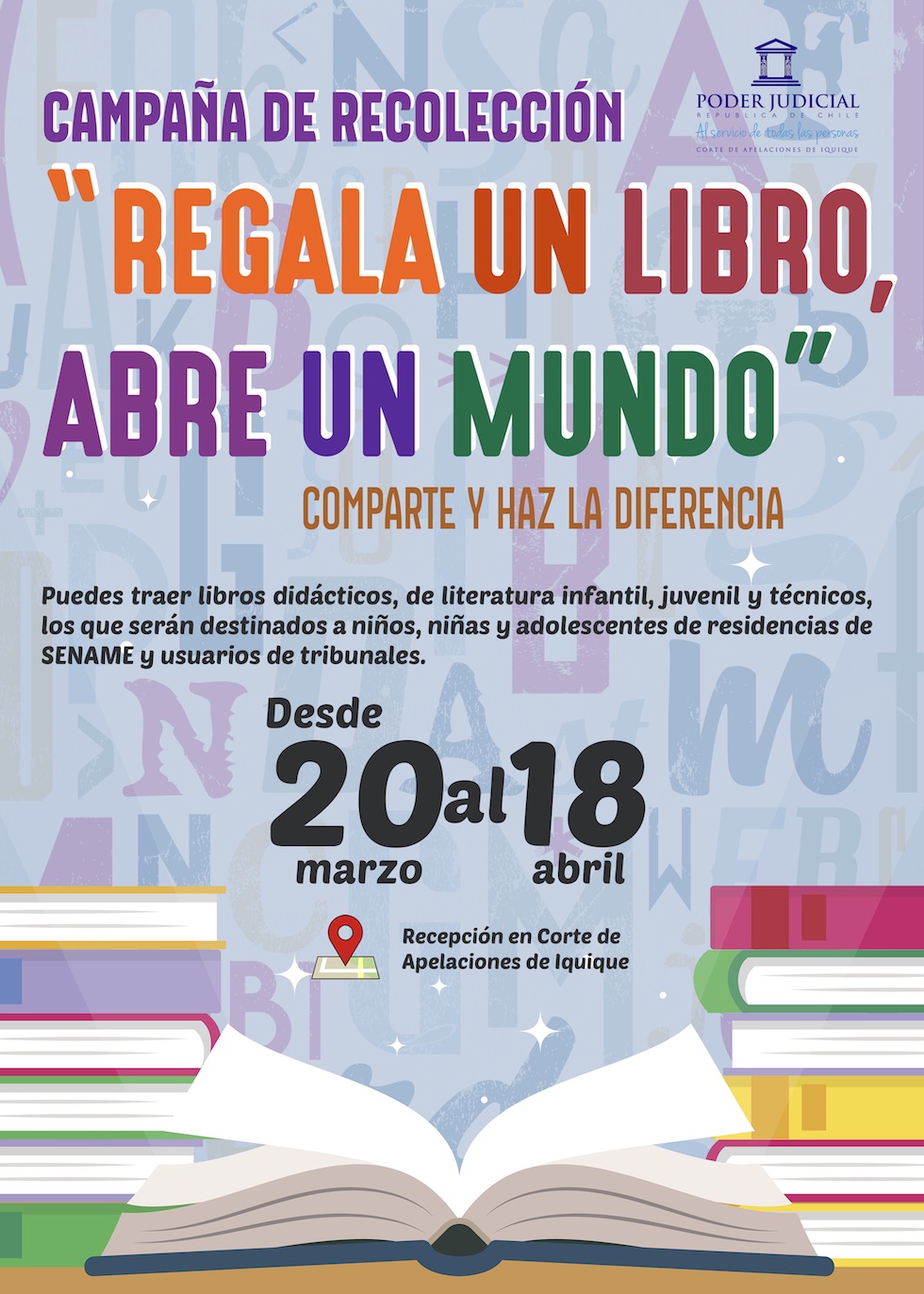 Corte de Apelaciones de Iquique lanza campaña de recolección de libros