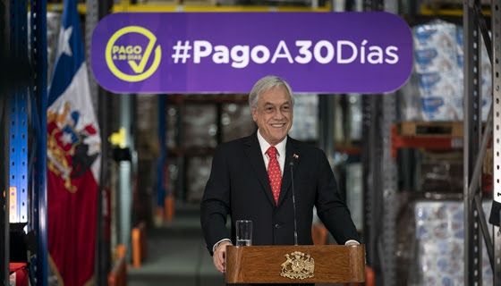 Presidente Piñera destaca beneficios para pymes de la entrada en vigencia de la ley de pago a 30 días