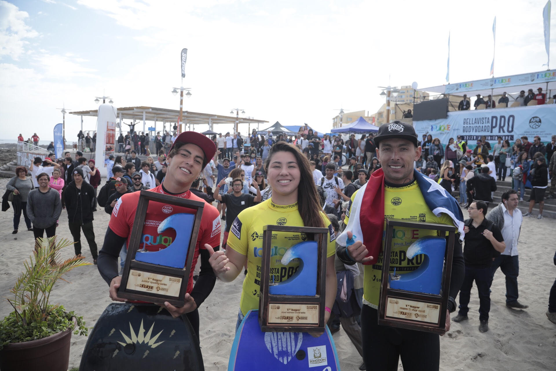 Increíble e inédito: «Hat Trick» de chilenos campeones mundiales en el Bellavista Bodyboard Pro Iquique 2019
