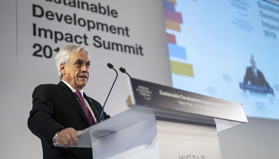 Presidente Piñera participa en cumbre anual de desarrollo sostenible del World Economic Forum