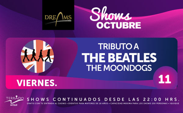Tributo a The Beatles este viernes en Casino Dreams