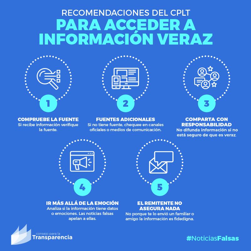 Consejo para la Transparencia (CPLT) promueve prácticas para reducir circulación de noticias falsas en contexto de emergencia
