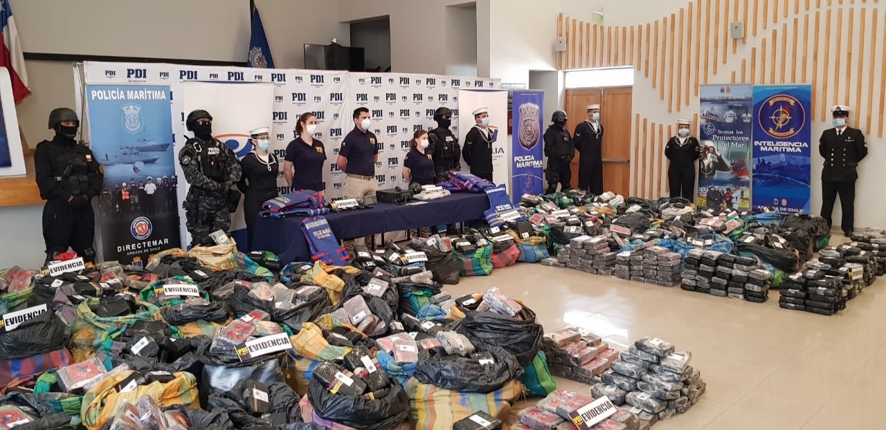 21 mil millones de pesos en droga incautó Armada junto a PDI
