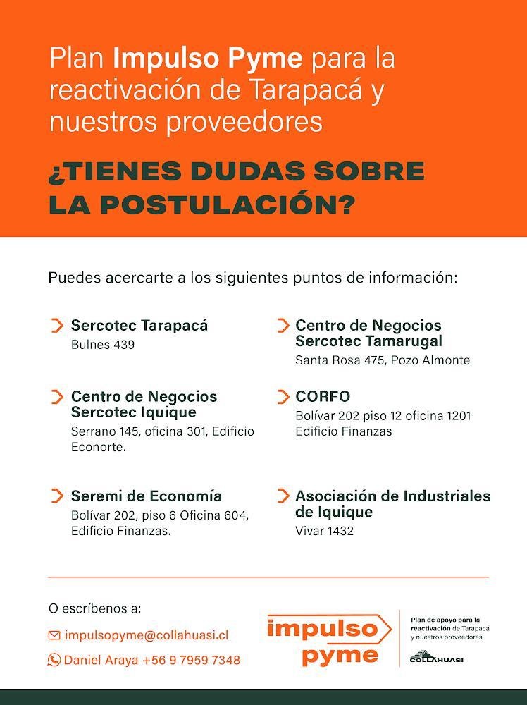 Habilitan puntos de información para apoyar postulaciones a fondo concursable Impulso Pyme