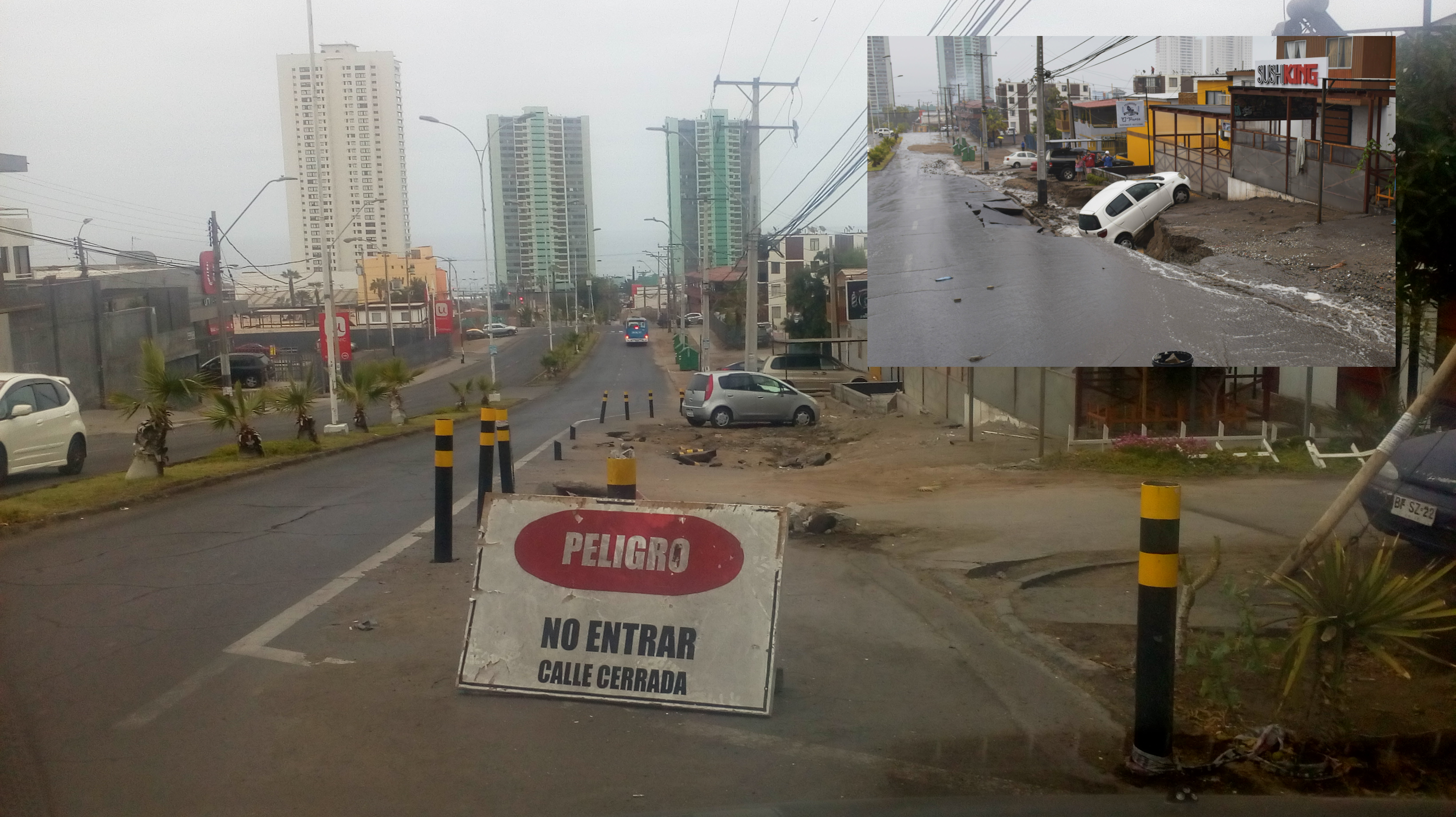 Nueve meses sin ser reparado socavón de “Santiago Polanco” con “Rubén Donoso” y “Pampa Engañadora”