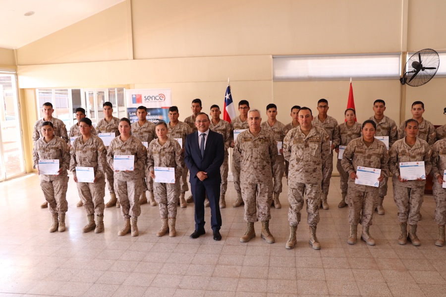 Sence certificó a 100 soldados conscriptos del Ejército en Pozo Almonte