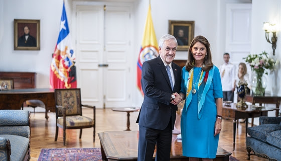 Presidente Piñera recibe en audiencia a la Vicepresidente de Colombia