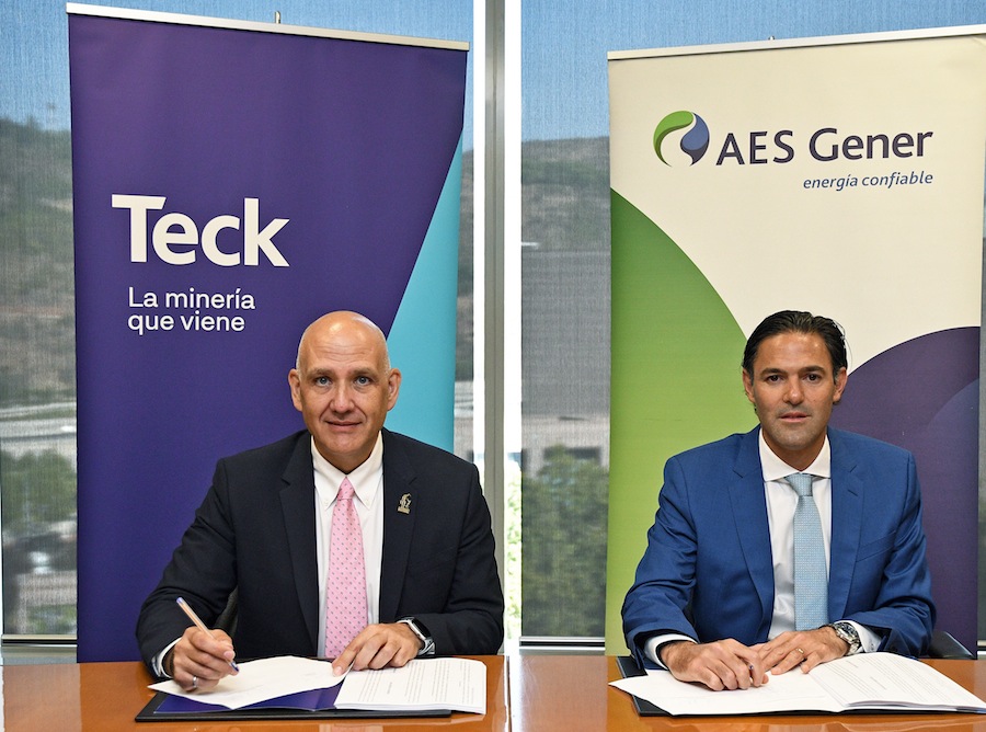 Teck y AES Gener anuncian acuerdo de energía renovable