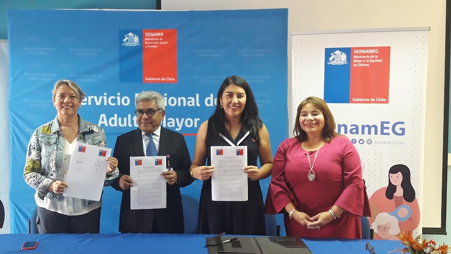 SENAMA y SernamEG ratifican convenio para atención de la violencia contra la mujer, autonomías y sexualidad