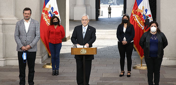 Presidente Piñera junto a ministro Sichel dan inicio al pago de Bono Covid-19 que llegará a más de 2.7 millones de personas
