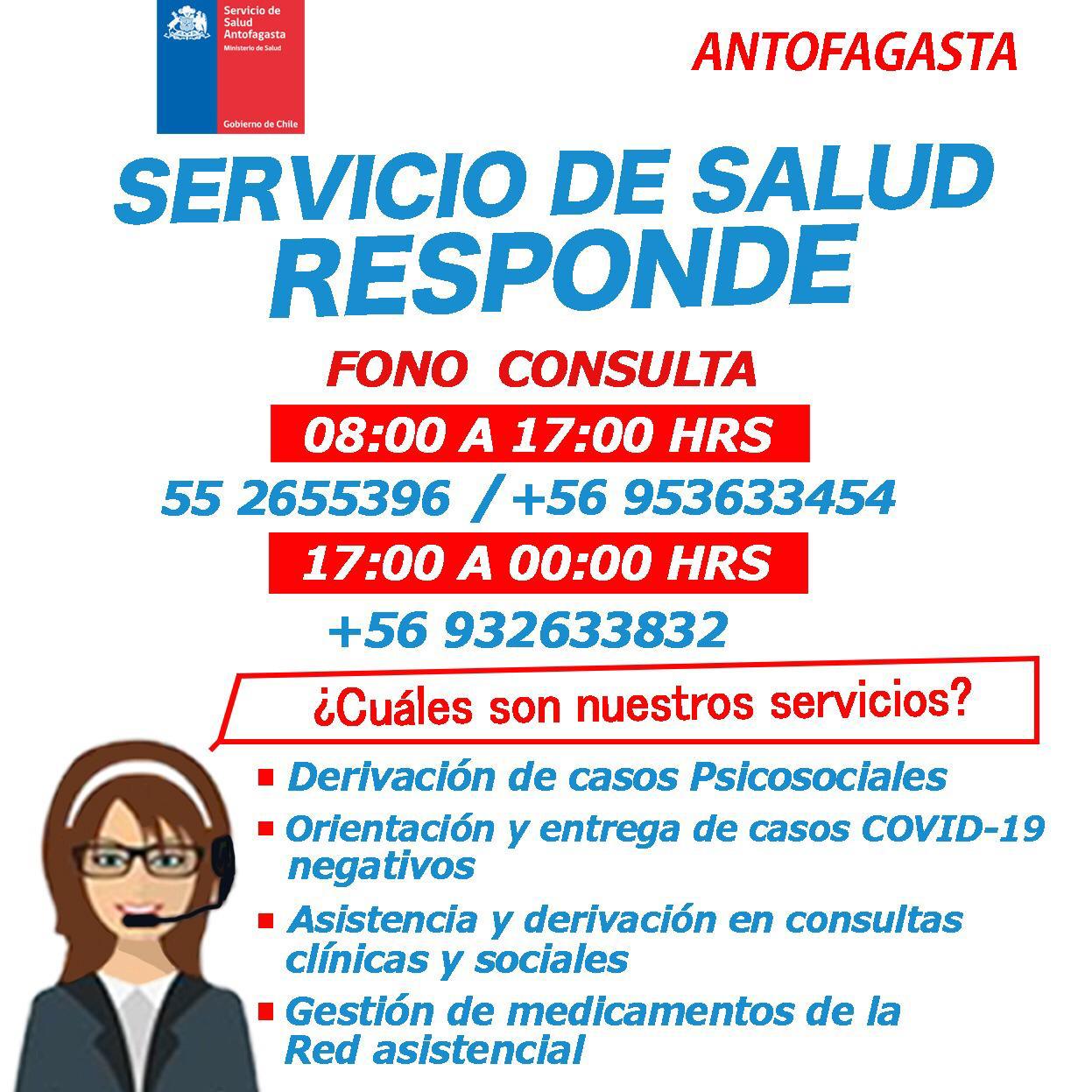 Más de mil 200 llamadas atendió la plataforma telefónica del Servicio de Salud Antofagasta