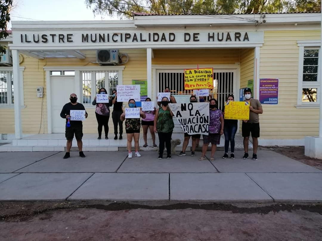 Pobladores de Huara molestos por método de entrega de ayuda municipal