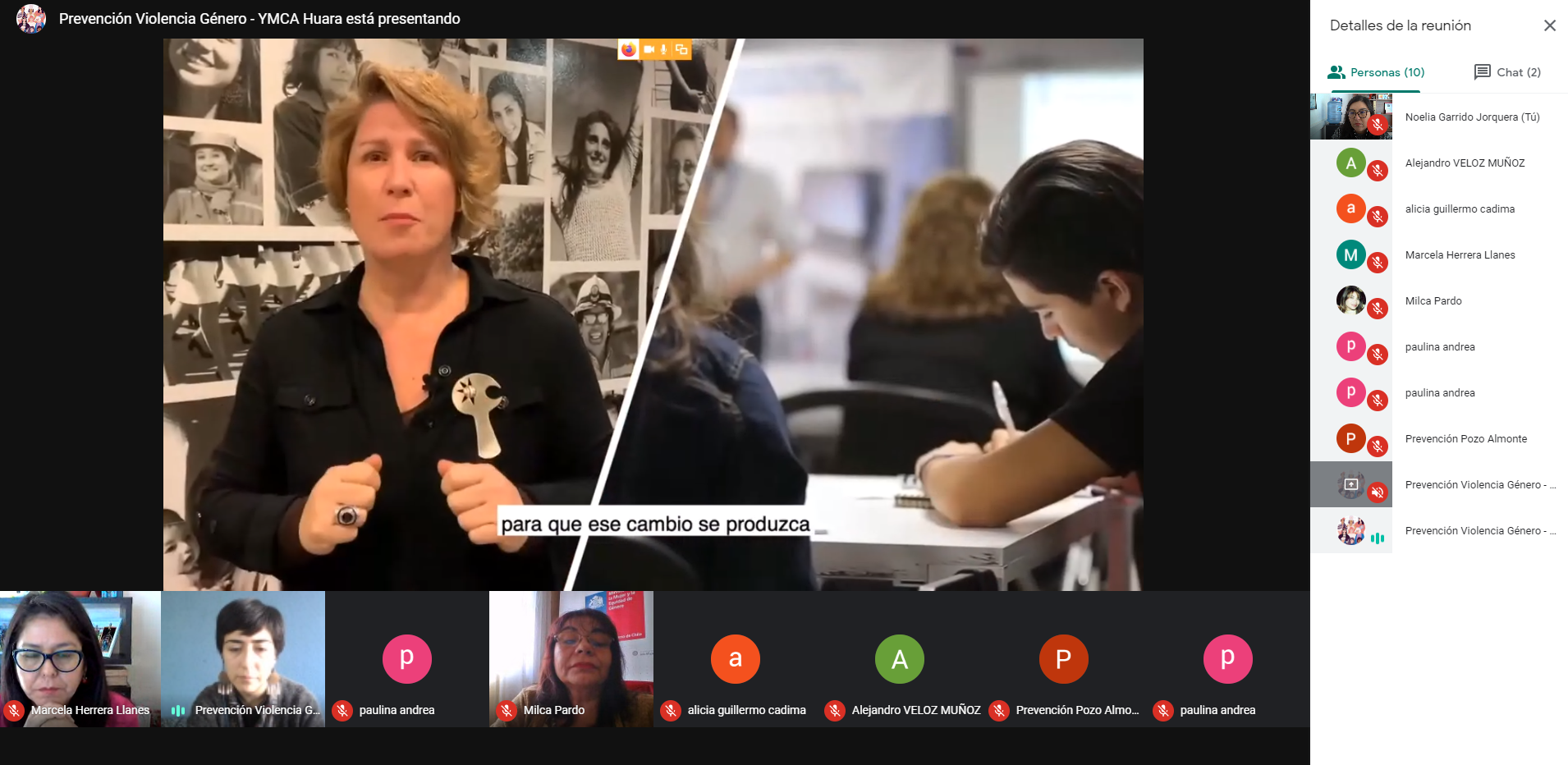 Redes territoriales de Huara en Mesa  de Prevención de Violencias de Género