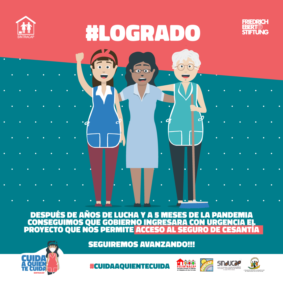 Trabajadoras de Casa Particular logran que el Gobierno presente proyecto de Ley que las incorpora al Seguro de Cesantía de manera permanente