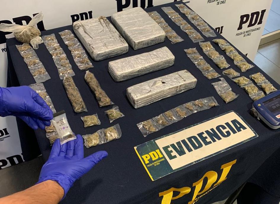 Brianco de la PDI detuvo a dos personas por tráfico de drogas