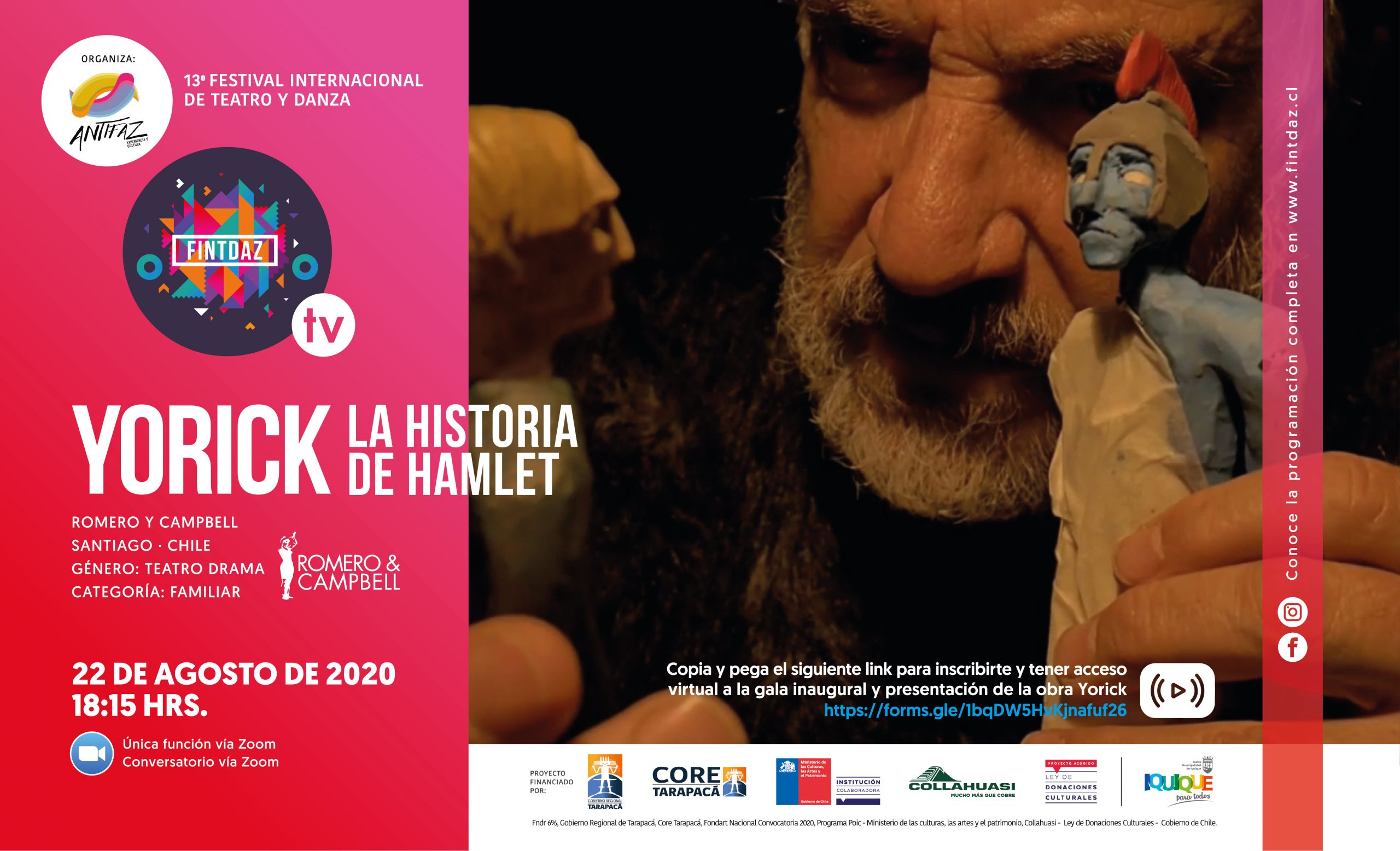 Festival Internacional de Teatro y Danza ANTIFAZ – FINTDAZ 2020, presenta programación en ciclos on line, con espectáculos de seis países