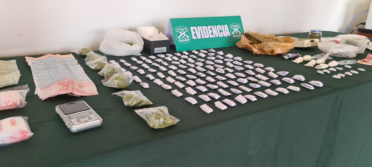 Intervención múltiple por parte de Carabineros dejó 6  detenidos por microtráfico de drogas