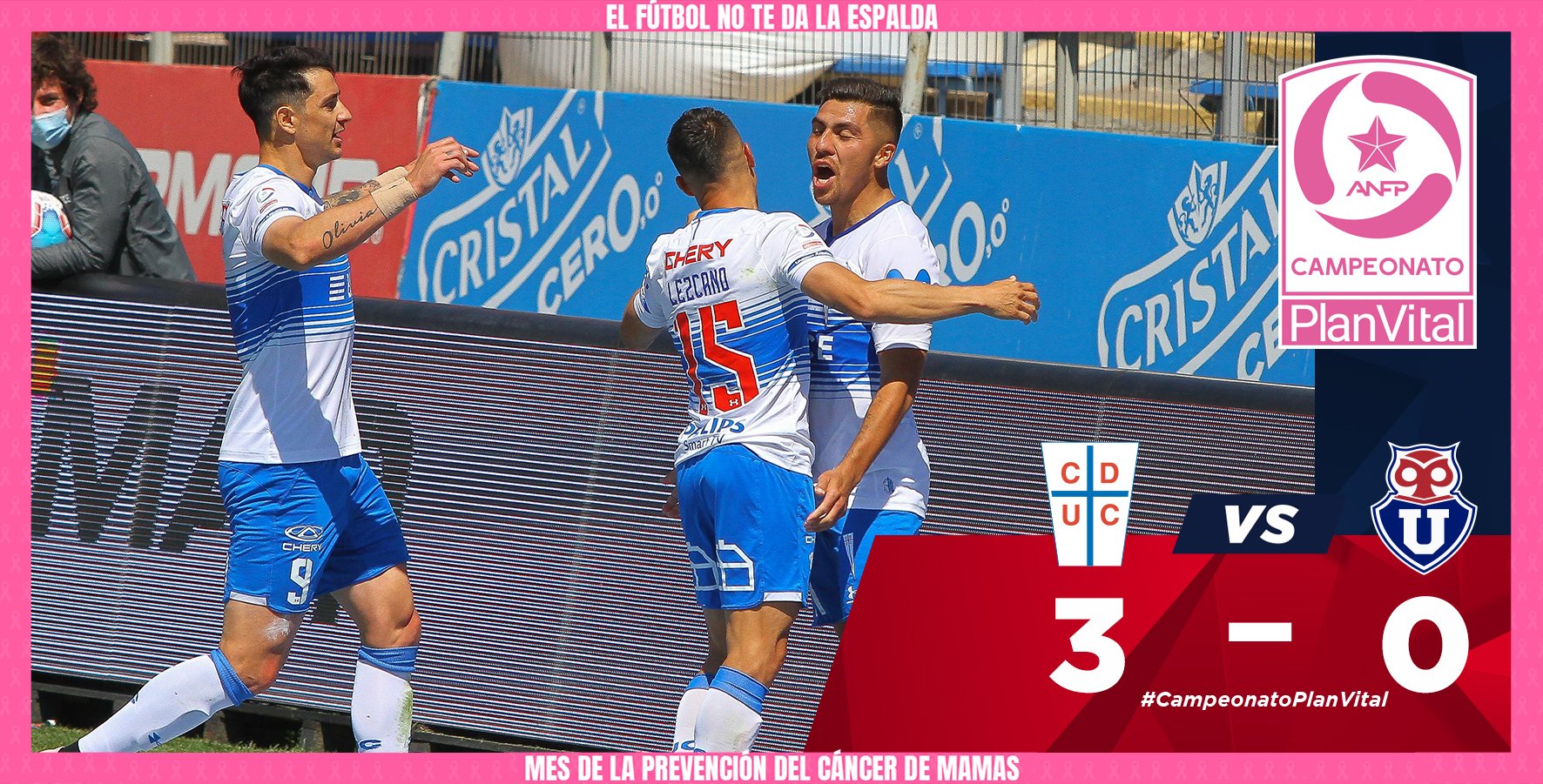 Universidad Católica goleó 3-0 a la «U»