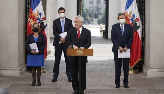 Presidente Piñera se reunió con máximas autoridades del Senado, Cámara de Diputados y Corte Suprema