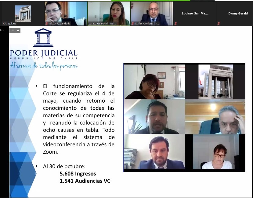 Estudiantes conocieron funcionamiento de la Corte de Apelaciones de Iquique durante la pandemia