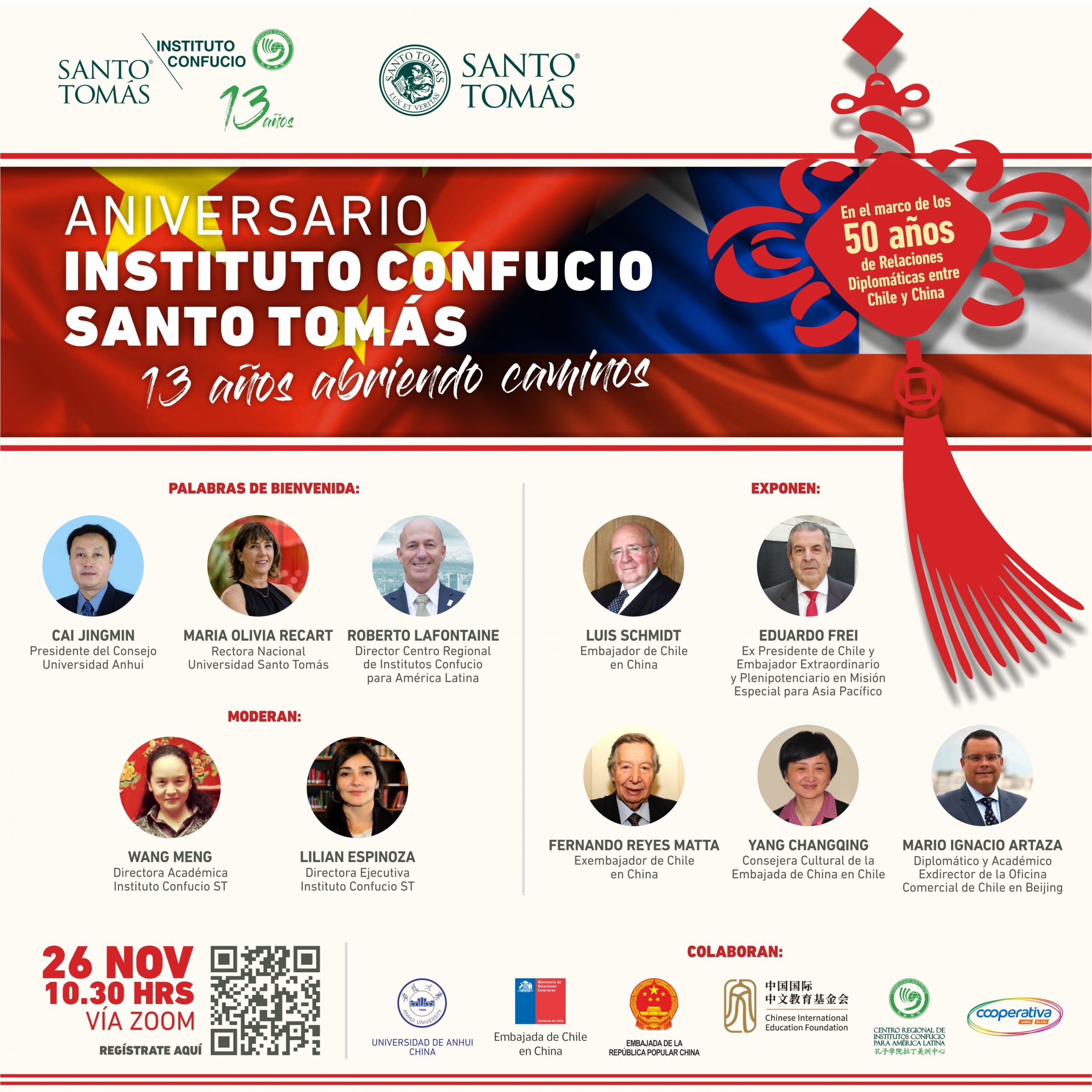 Instituto Confucio Santo Tomás celebrará sus 13 años de vida con imperdible Seminario Web