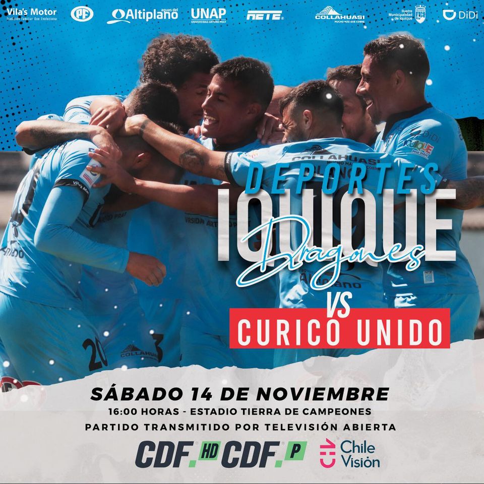 Hoy, 16 horas, Deportes Iquique con Curicó Unido en el Estadio «Tierra de Campeones-Ramón Estay»