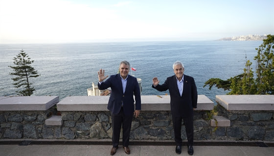 Presidente Piñera destaca integración regional en encuentro con Presidente Duque de Colombia
