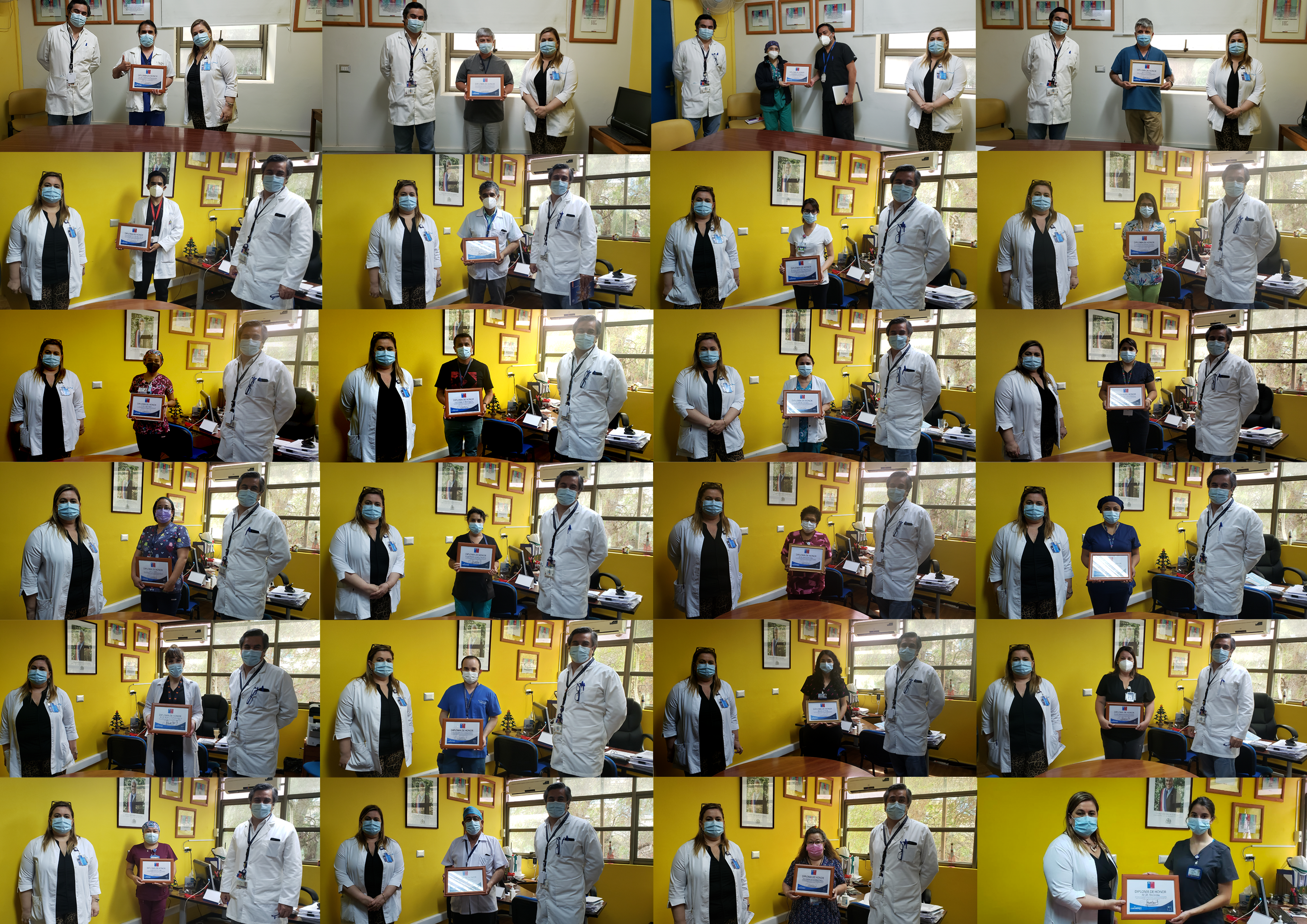 Servicio de Salud Arica destacó a unidades del Hospital Regional de Arica por su trabajo en el Plan de Acción covid-19