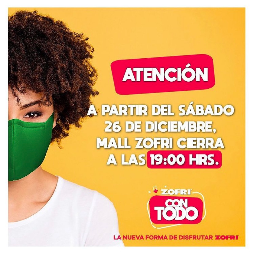 Mall ZOFRI abre hoy de 11.00 a 19.00 horas