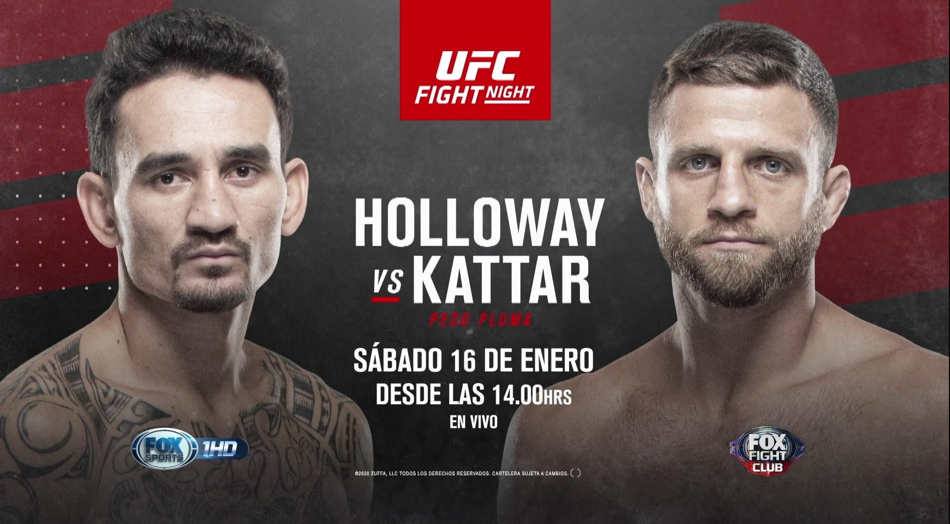 UFC: Holloway v/s Kattar en la primera Fight Night del año en vivo por Fox Sports Premium