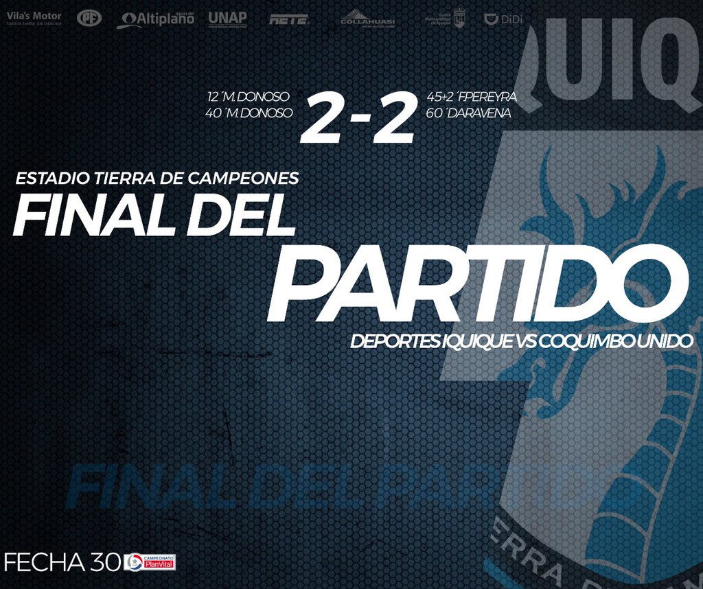 Deportes Iquique no pudo y empató 2-2 con Unión Coquimbo
