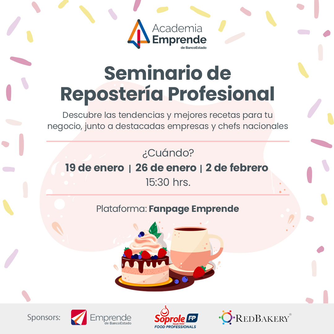 Primer Seminario de Repostería Profesional: gratuito y online para emprendedores gastronómicos