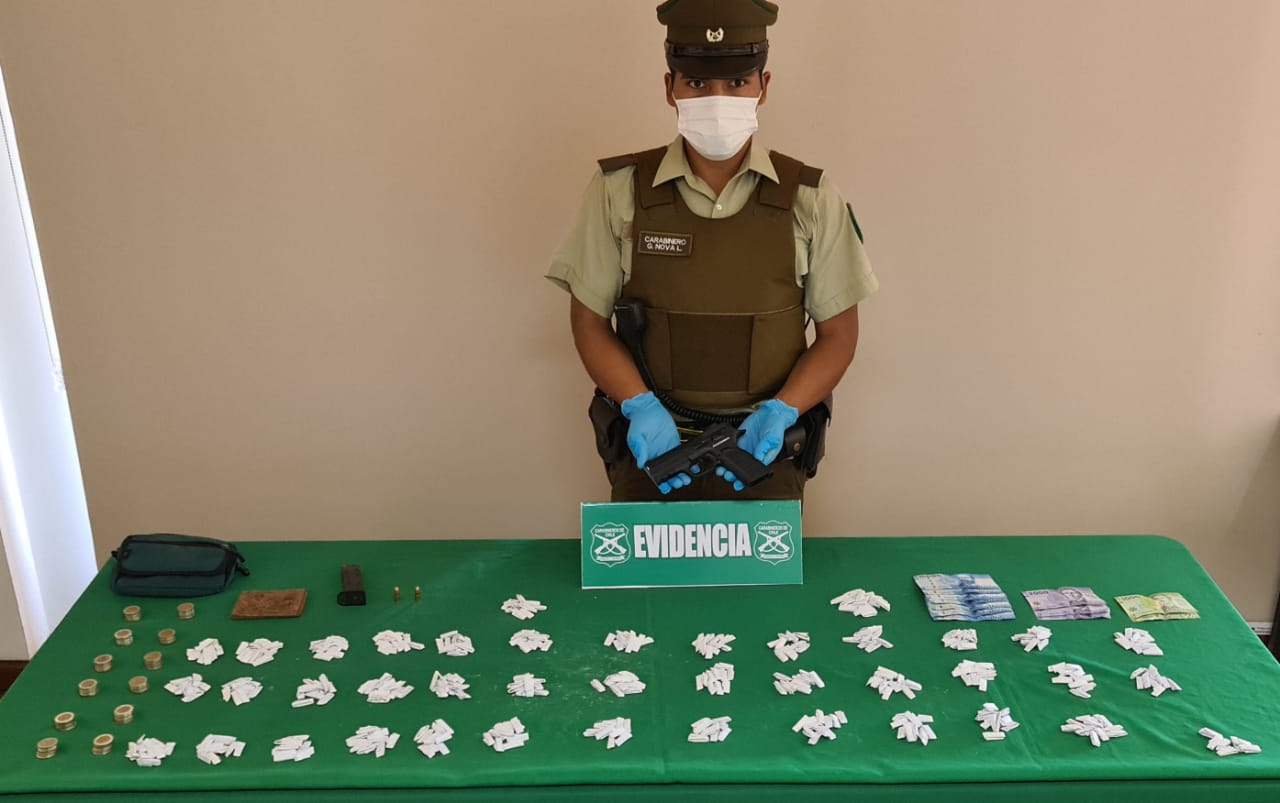 Detenido por microtráfico y tenencia ilegal de arma de fuego en Alto Hospicio