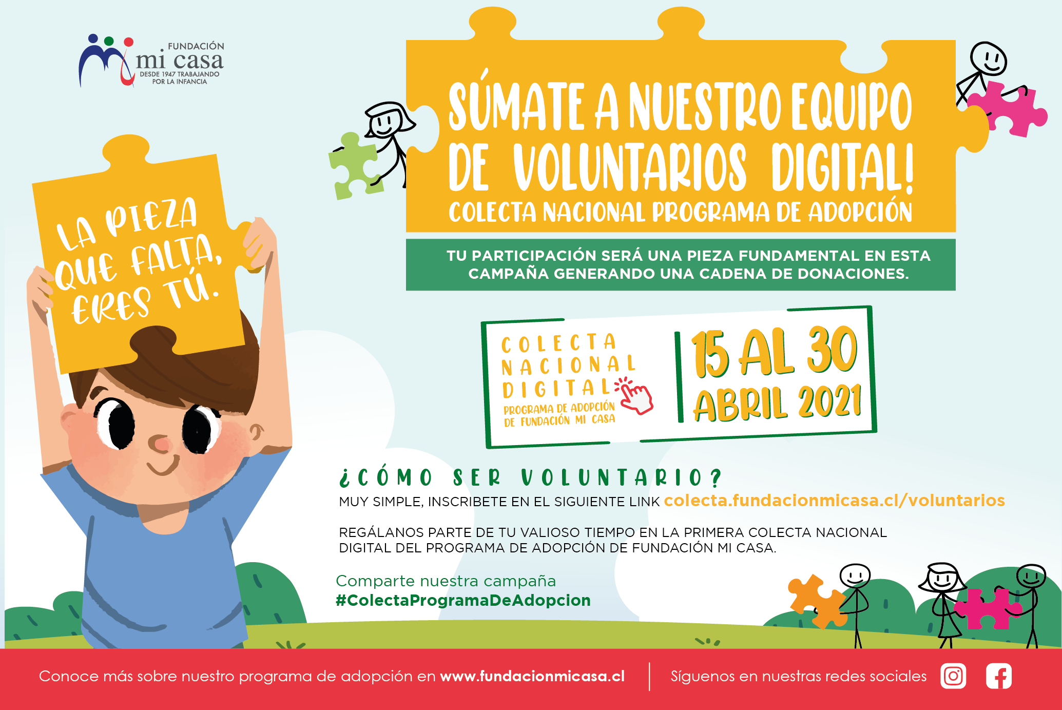 Fundación Mi Casa impulsa la campaña “Colecta Nacional Digital del Programa de Adopción”