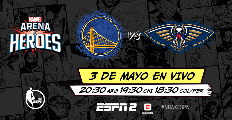 Stephen Curry junto a Iron Man y el Capitán América en la primera edición de Marvel’s Arena Of Heroes en NBAxESPN
