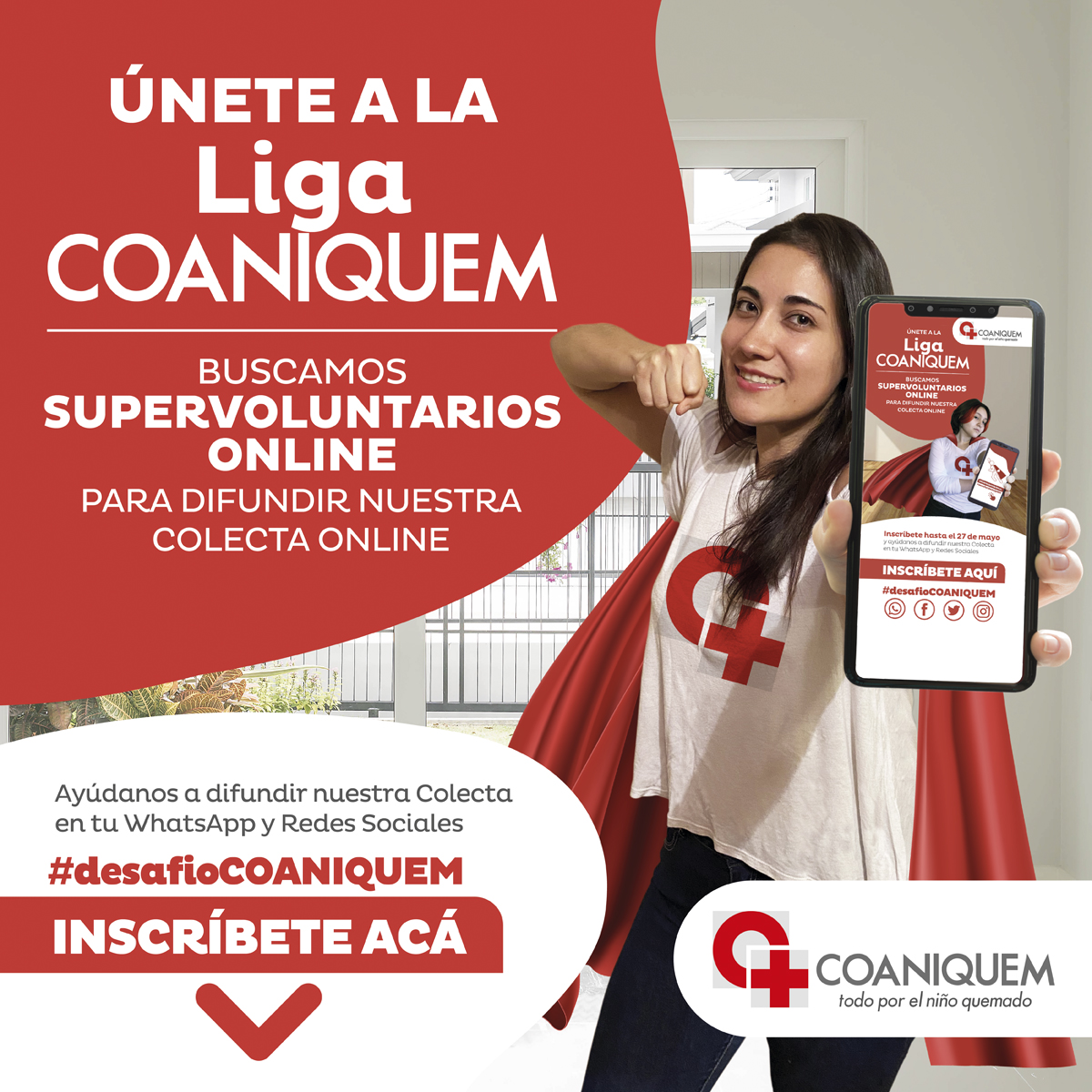 COANIQUEM invita a sumarse a su liga de “Supervoluntarios online”