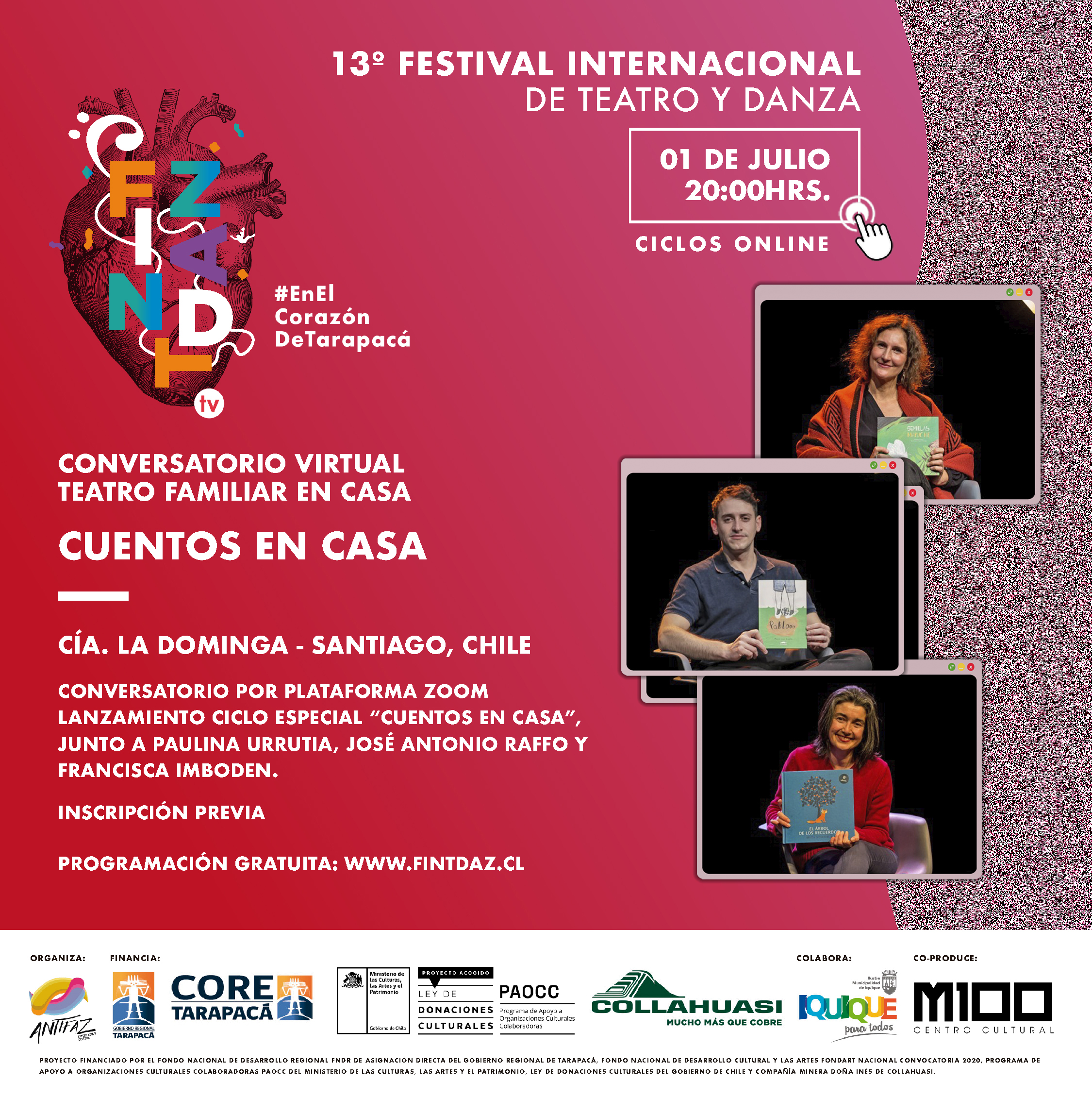 Invitación especial ciclo especial de «Cuentos en Casa» FINTDAZ Ciclos on line 2021