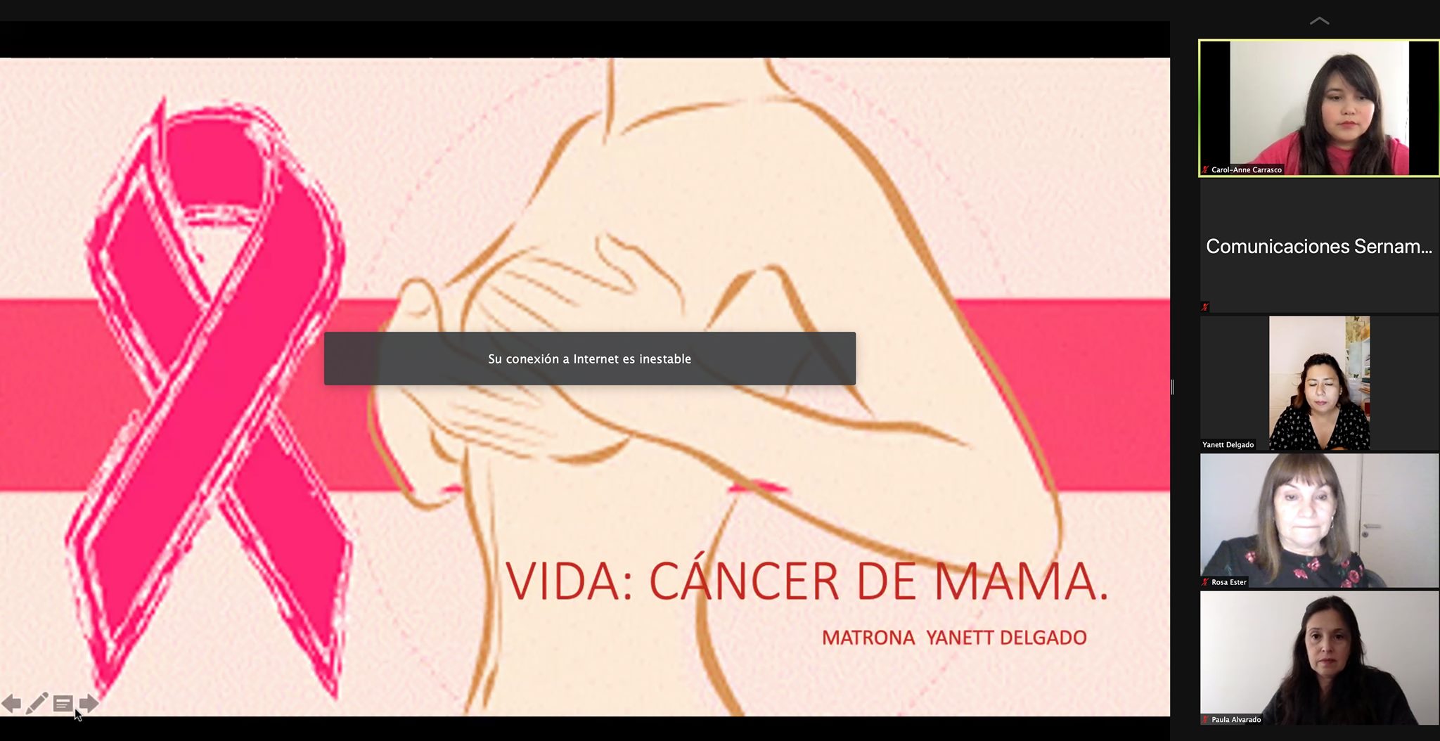 Dictaron charla online sobre prevención del cáncer de mama 
