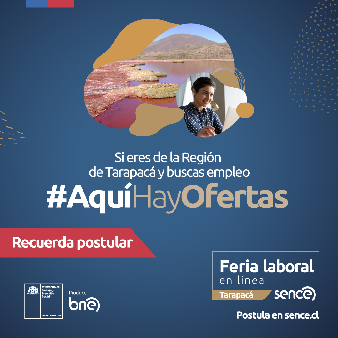 Sence Tarapacá: Más de 1.400 puestos de trabajo ofrece la Feria Laboral en Línea