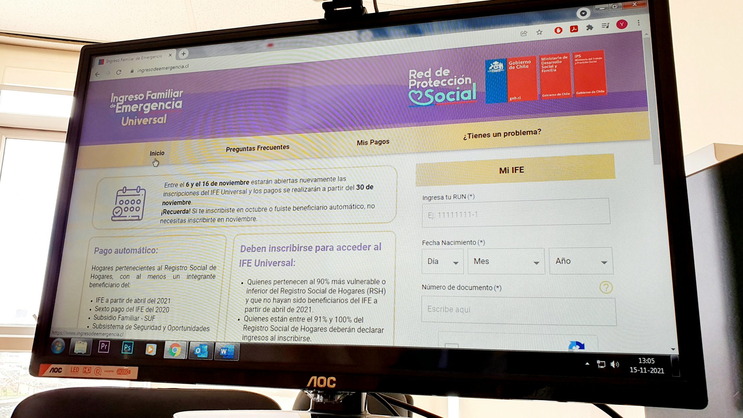 Hoy martes vence el plazo para solicitar el IFE Universal de noviembre